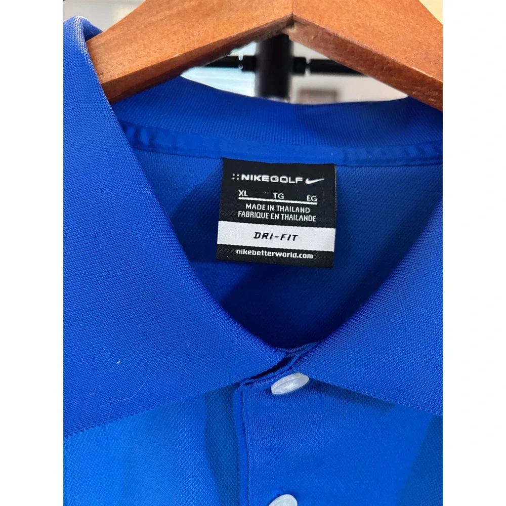 NIKE GOLF DRI-FIT Mens Polo Shirt Royal Blue XL Jacobs Alliance Group Embroidery